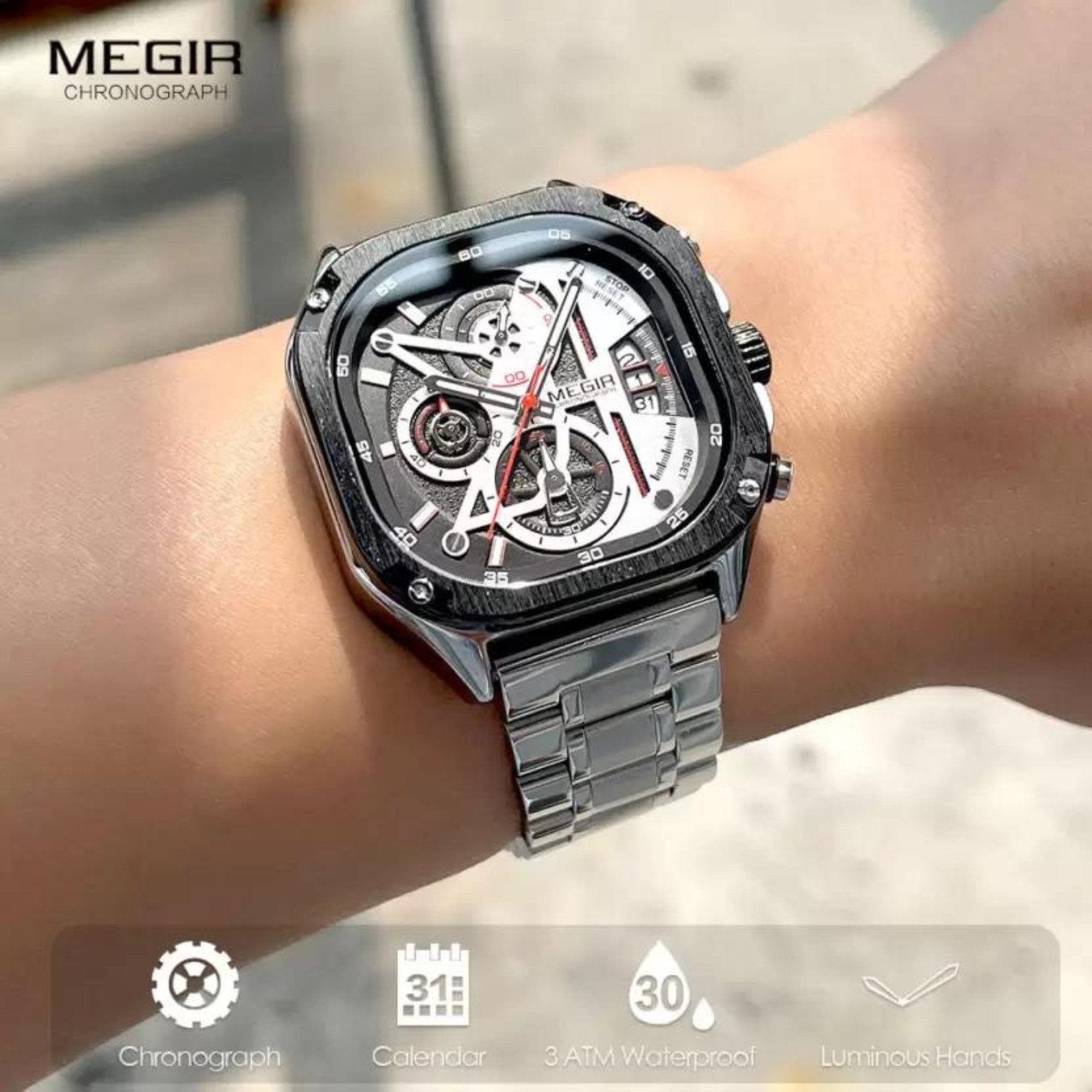 Manike MEGIR 2217 Analog Quarz Uhr